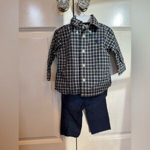 Plaid Poplin Shirt & Chino Pant Set